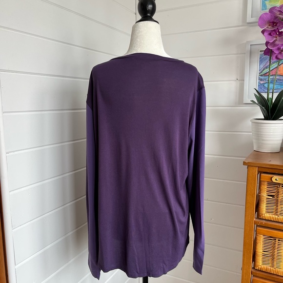 JOE Fresh long-sleeve shirt, 2 tone purple color, EUC - Picture 4 of 6